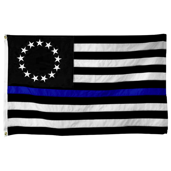 Betsy Ross Flag 3 x 5 Ft. Thin Blue Line USA