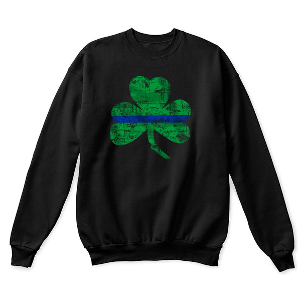 Thin Blue Line St. Patrick s Shamrock Crew Neck Sweatshirt Thin