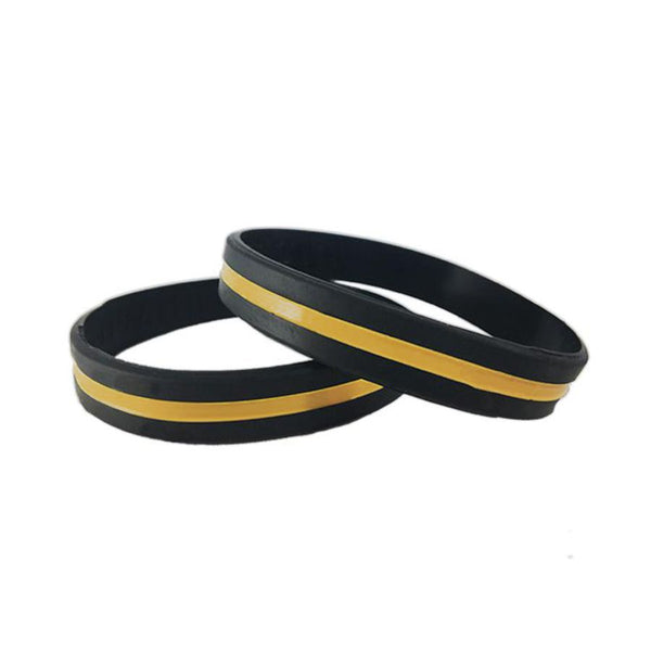2-Pack 'Dispatcher' Thin Blue Line Silicone Wristband | Debossed & Color Filled Bracelet By SayitBands
