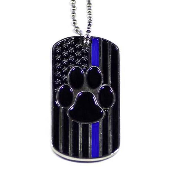 Thin Blue Line Police Jewelry, Police Dog Tags, Dog Tags - Luxury Dog Tag  Necklace Law Enforcement Silver Finish Dog Tag Necklace Includes Gift Box!