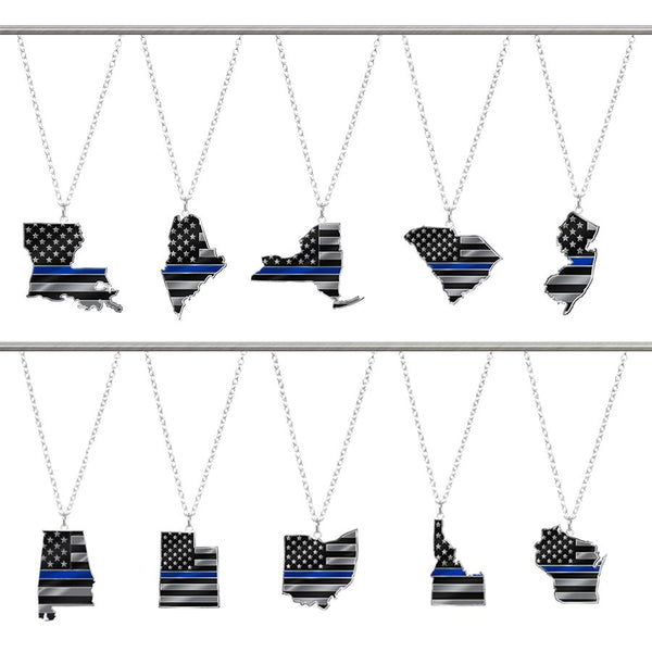 Women's thin sales blue line necklace