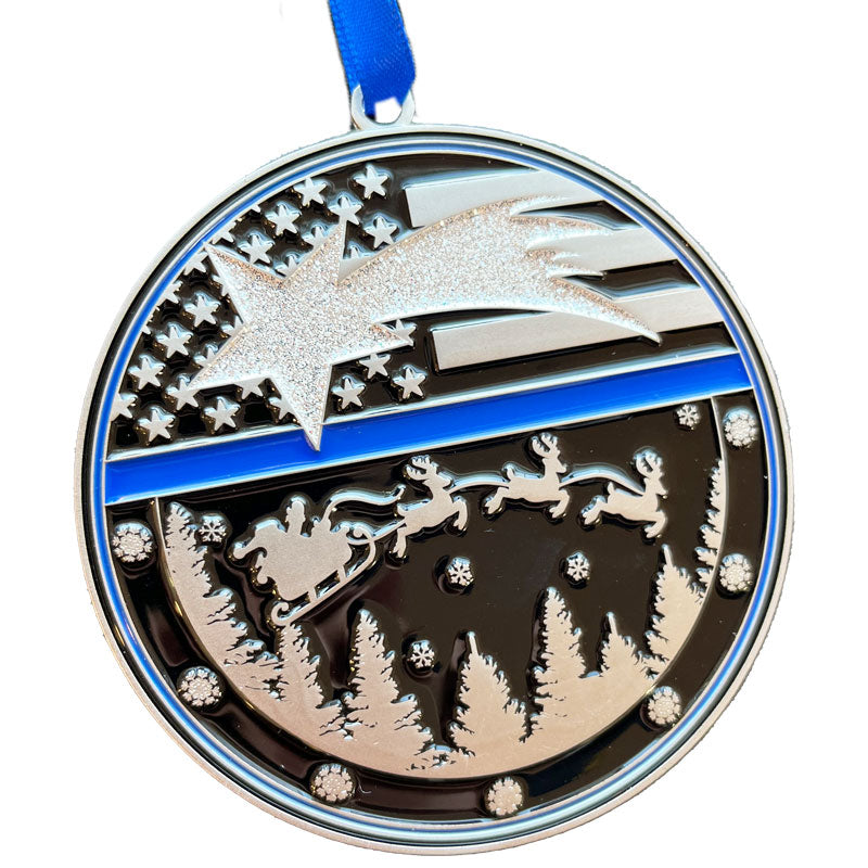 Thin Blue Line Ornament, Available in Black & White - Thin Blue Line USA