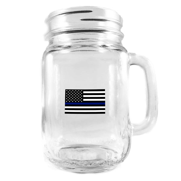 Mason Jar - Thin Blue Line, 16oz