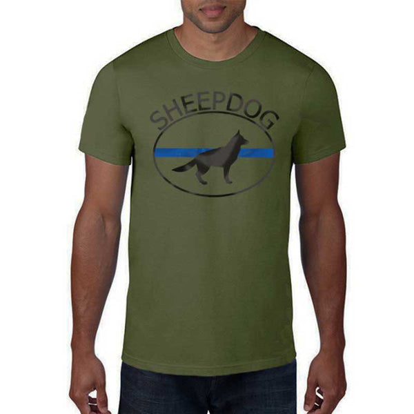 Men's T-Shirt -Thin Blue Line Sheepdog