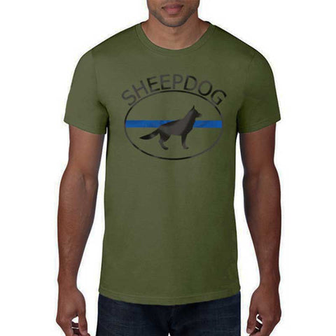 Men's T-Shirt -Thin Blue Line Sheepdog