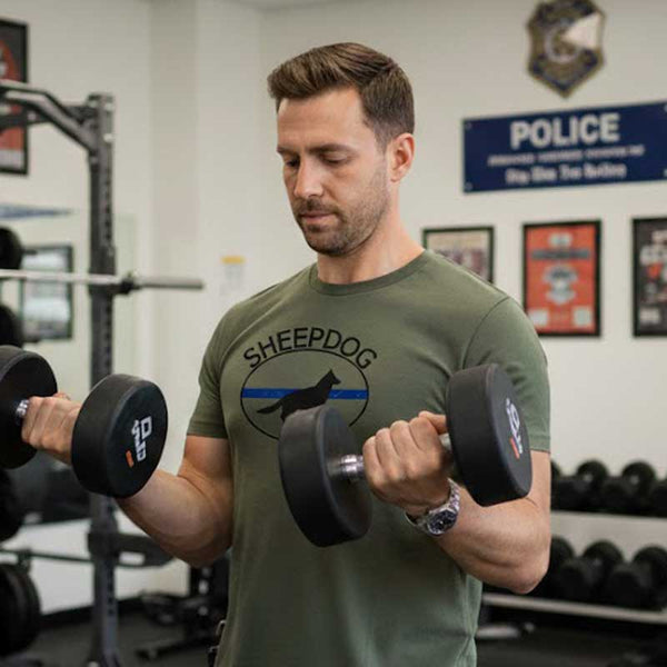 Men's T-Shirt -Thin Blue Line Sheepdog