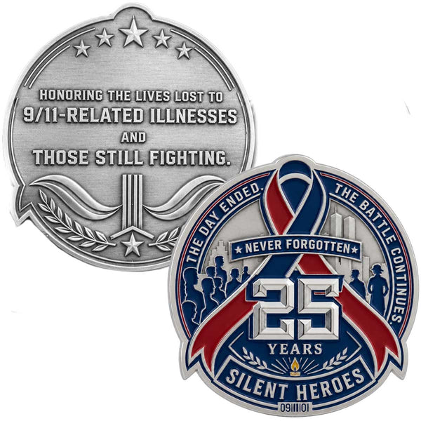 Pre-Order: 9/11-Related Illnesses Tribute - 25th Anniversary Challenge Coin, 2 Inch
