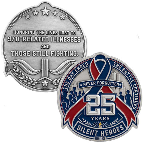 Pre-Order: 9/11-Related Illnesses Tribute - 25th Anniversary Challenge Coin, 2 Inch