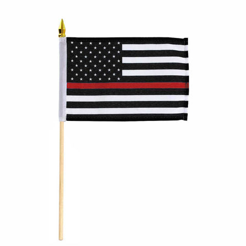 Thin Red Line American Flag - 4 x 6 Inches, 10, 50, and 100 Pack