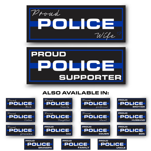 Personalized Titles (Multiple Options) - Thin Blue Line Sticker, Rectangle