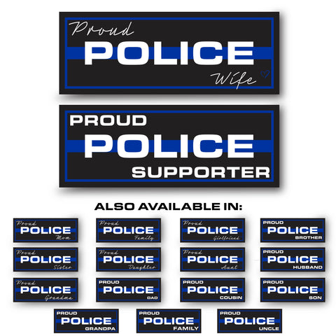 Personalized Titles (Multiple Options) - Thin Blue Line Sticker, Rectangle