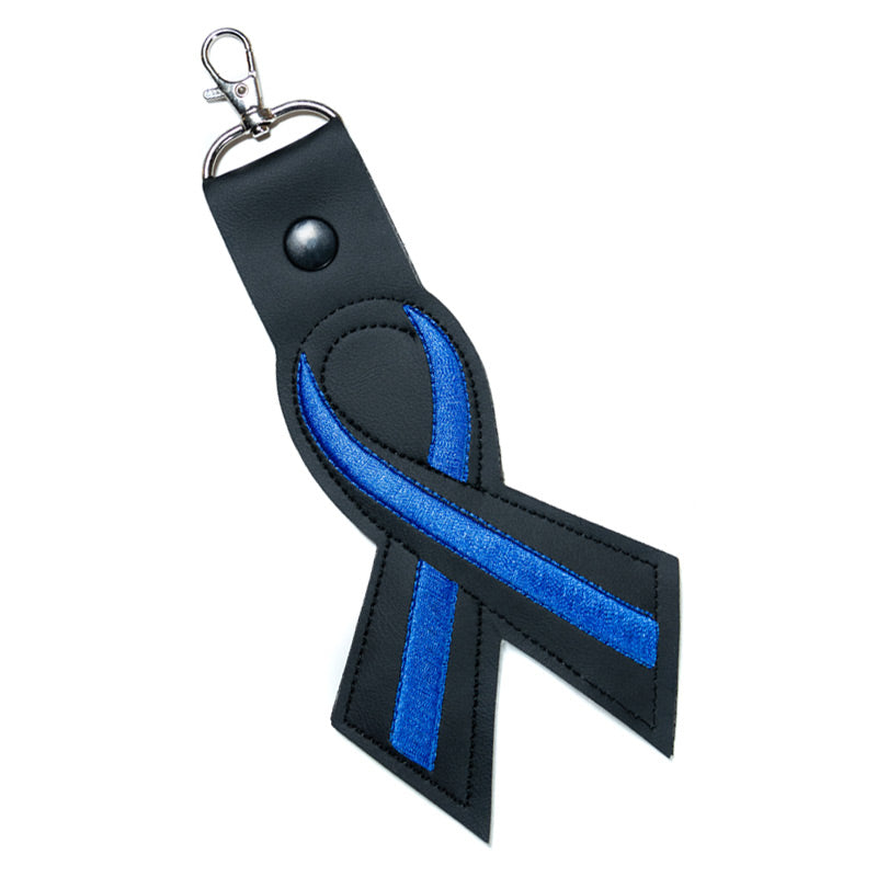 Thin Blue Line Leather Keychain - Thin Blue Line USA