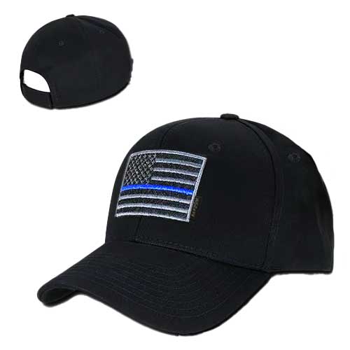 US Flag Thin Blue Line Embroidered Cap
