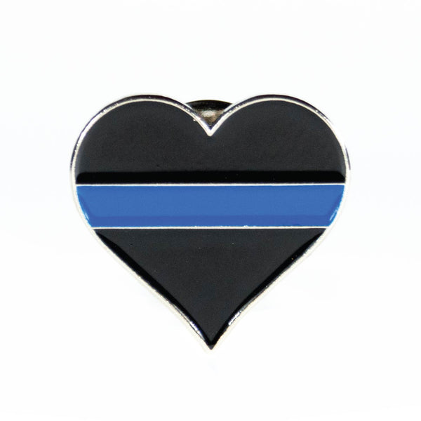 Thin Blue Line Heart Pin