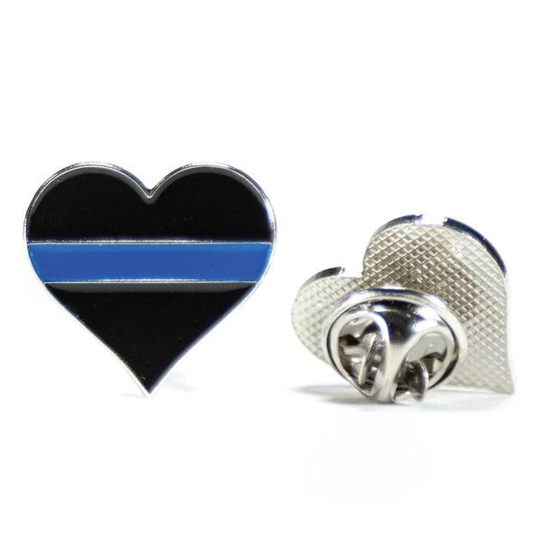 Thin Blue Line Heart Pin