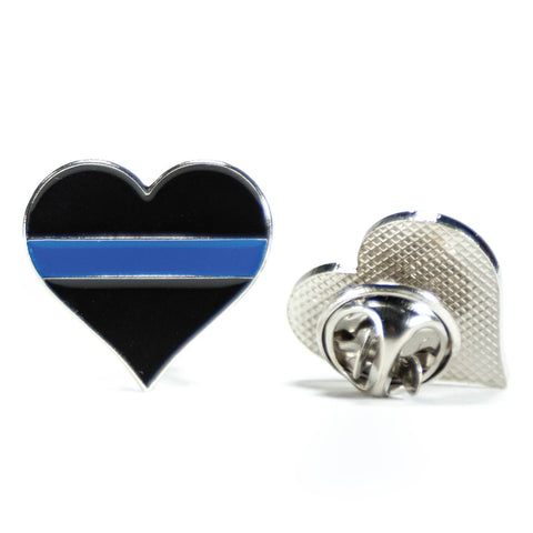 Thin Blue Line Heart Pin