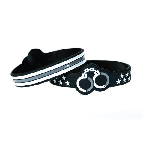 Thin Silver Line American Flag, Cuff Bracelet