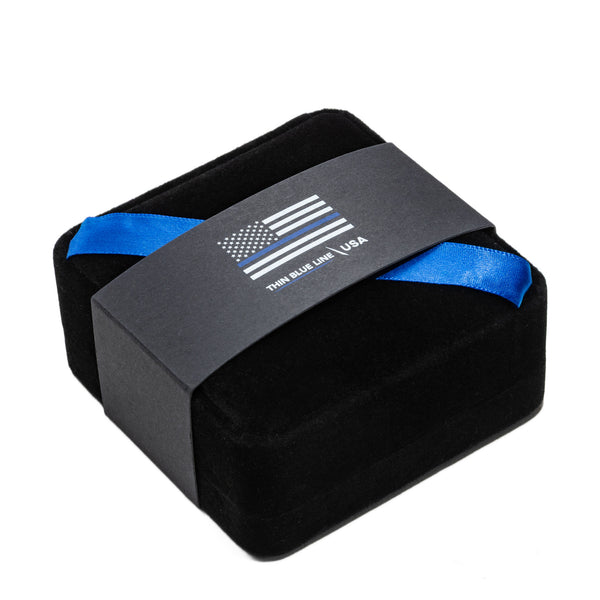 18kt Gold-Plated Challenge Coin, Special Edition, Thin Blue Line + Gift Box