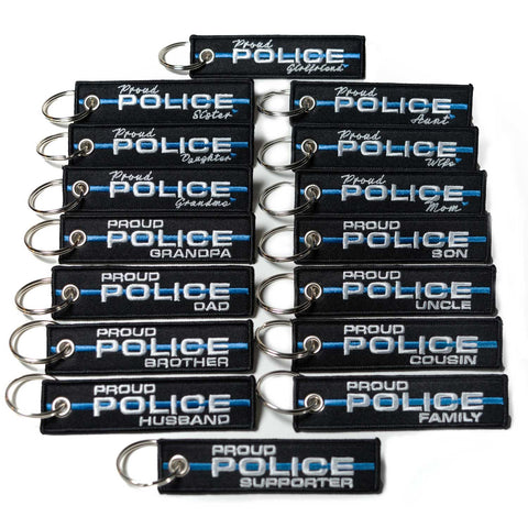 Personalized Titles (Multiple Options) - Thin Blue Line Keychain