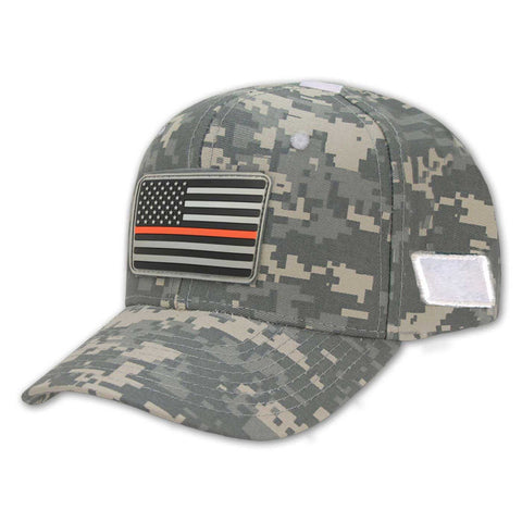 Camo Operator's Hat & Thin Red Line Morale Patch