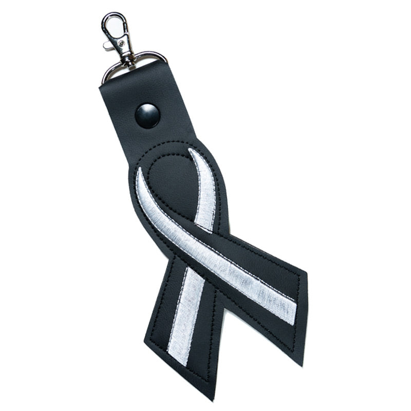 Thin White Line Leather Keychain - Thin Blue Line USA