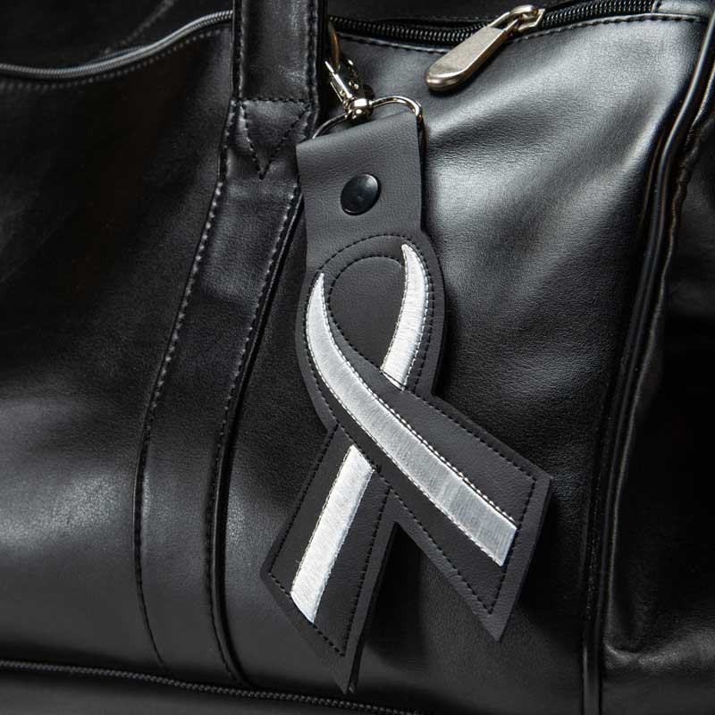 Thin White Line Leather Keychain - Thin Blue Line USA