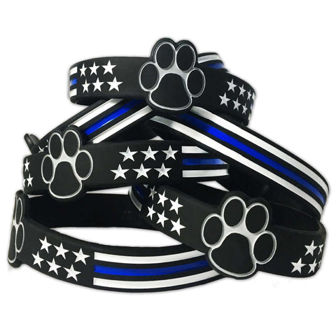 Thin Blue Line K9 Paw Bracelet
