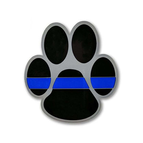 Thin Blue Line Paw Sticker - 3 x 3.5 Inches