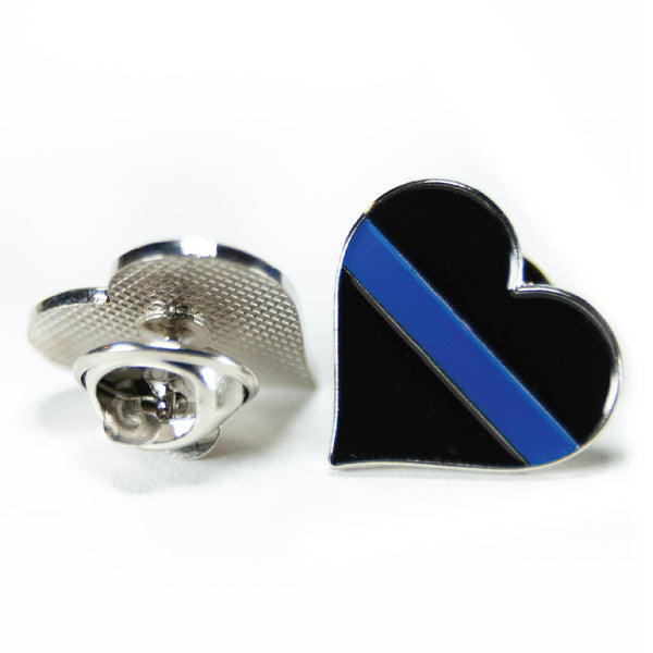 Thin Blue Line Heart Pin