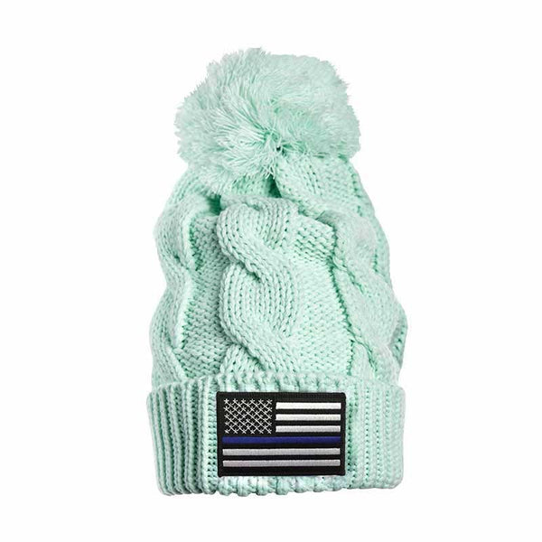 Thin Blue Line Seafoam Beanie