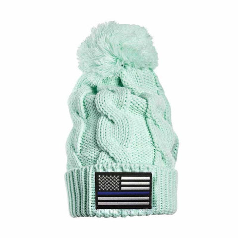 Thin Blue Line Seafoam Beanie
