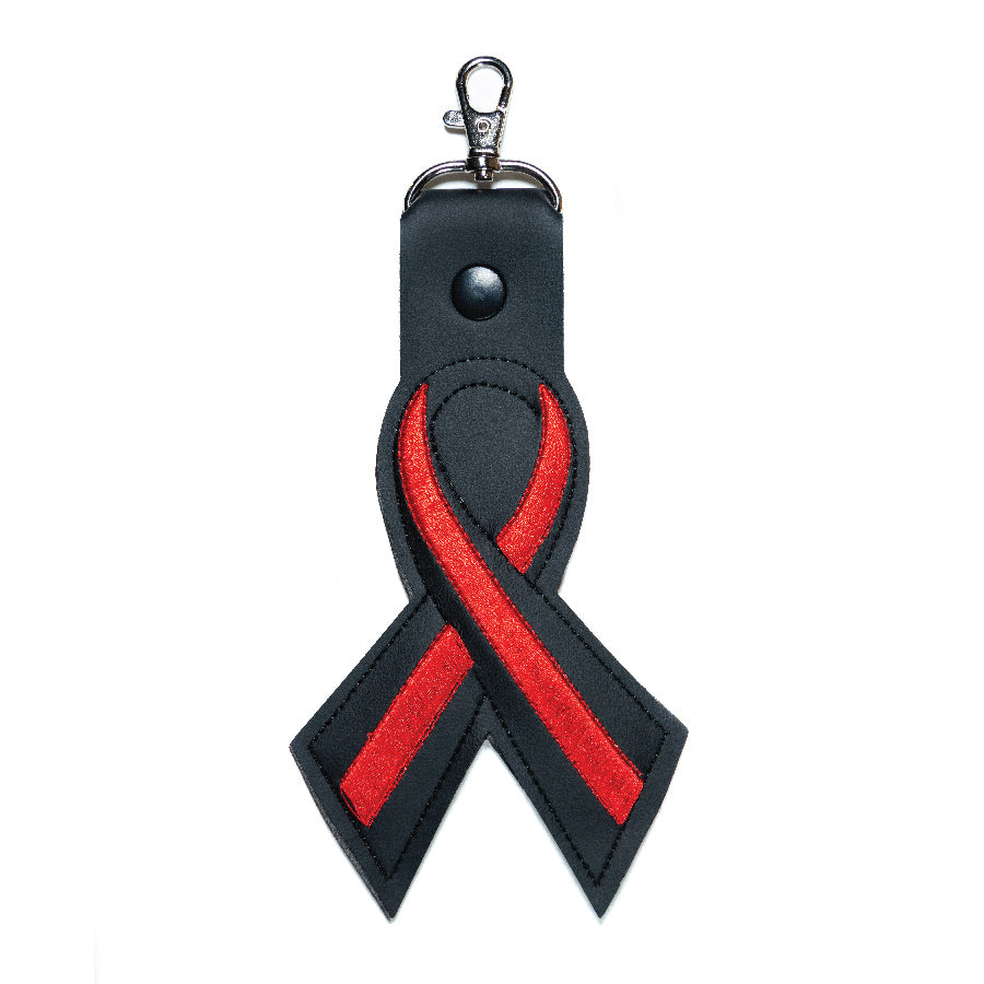 Thin Red Line Leather Keychain - Thin Blue Line USA