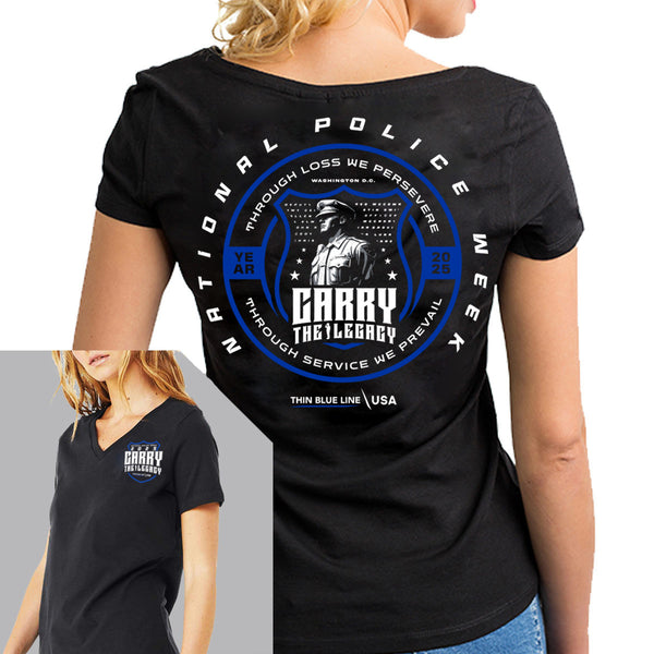 "Relaxed" Fit - Women's V-Neck T-Shirt, Police Week 2025, Limited Edition
