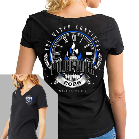 Pre-Order: "Relaxed" Fit - Women's V-Neck T-Shirt, Police Week 2026, Limited Edition