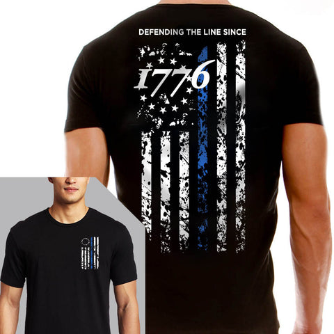 Men's Shirt - Thin Blue Line: 1776 - Thin Blue Line USA - 2