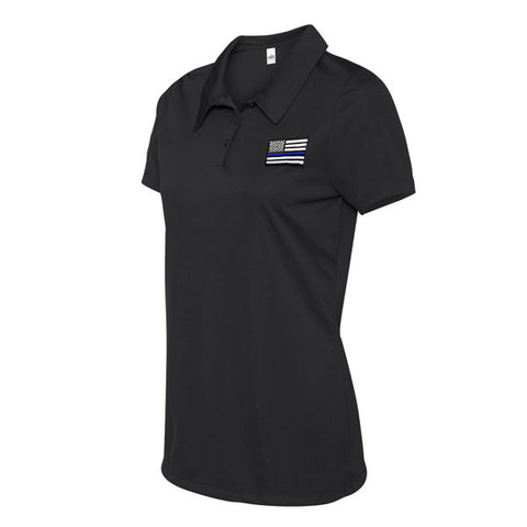 Women's Polo - Embroidered Thin Blue Line American Flag