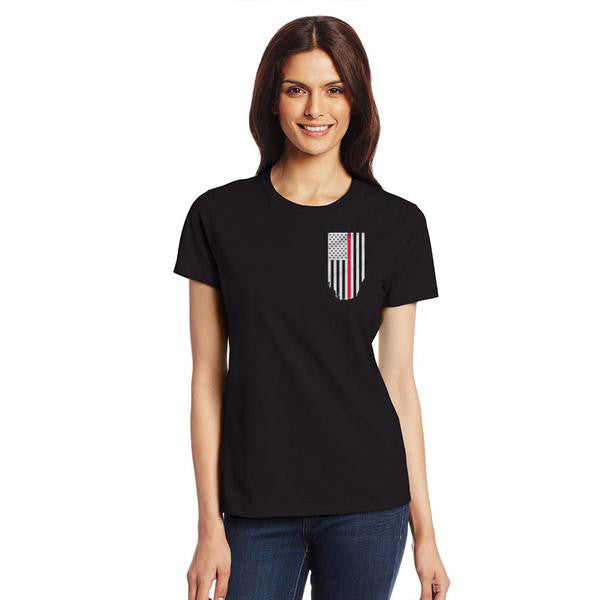 Women's T-Shirt - Thin Red Line Honor Respect