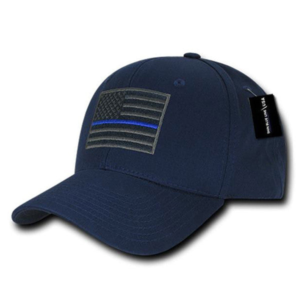 US Flag Thin Blue Line Embroidered Cap