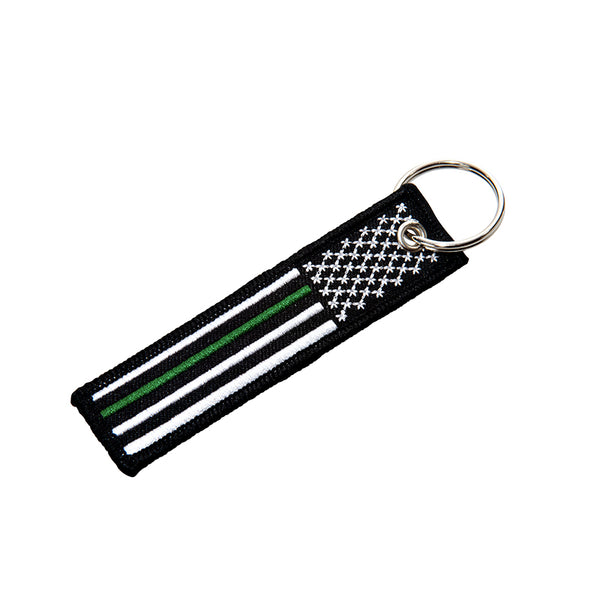 Thin Green Line® Military American Flag Patch Keychain