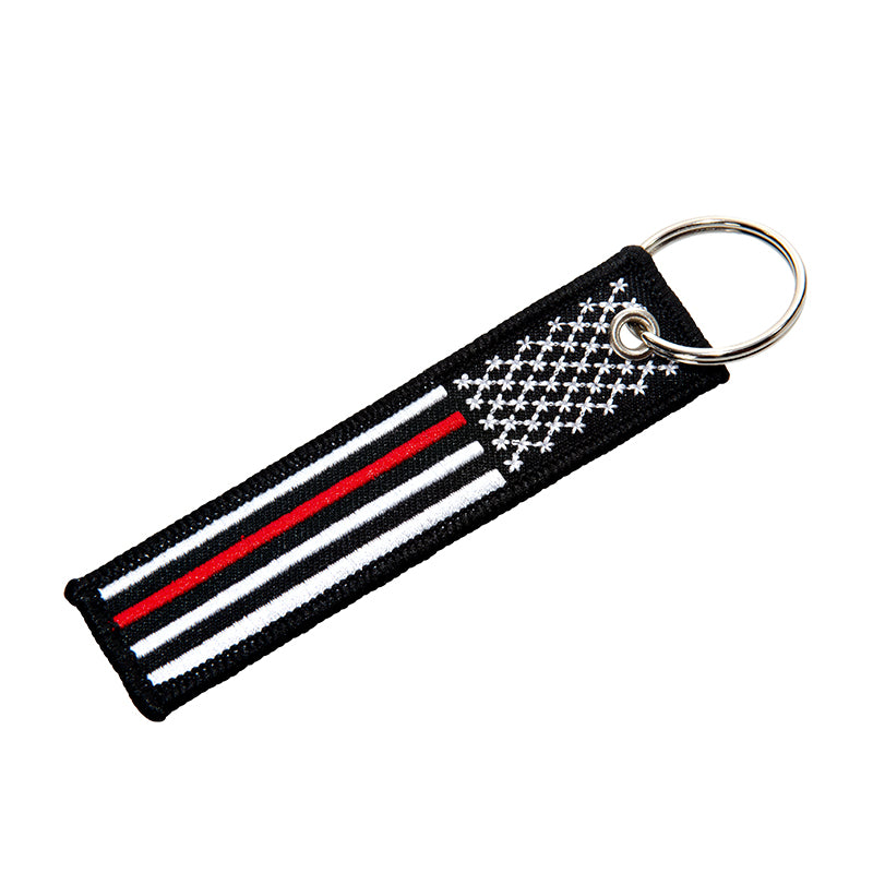 Thin Red Line Leather Keychain - Thin Blue Line USA