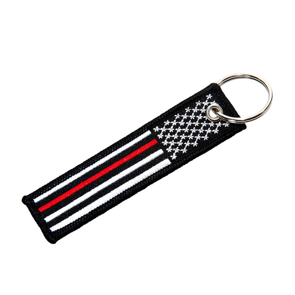 Thin Red Line American Flag Patch Keychain