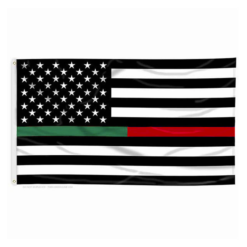 Thin Green / Red Line American Flag - Thin Blue Line USA - Back The Blue