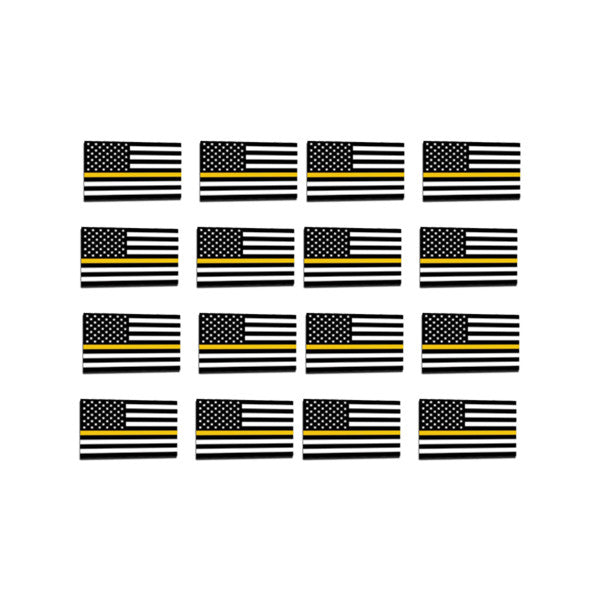 50 Pack Thin Gold Line American Flag Sticker - 1 x 1.5 Inches