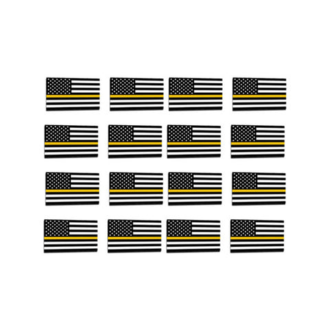 50 Pack Thin Gold Line American Flag Sticker - 1 x 1.5 Inches