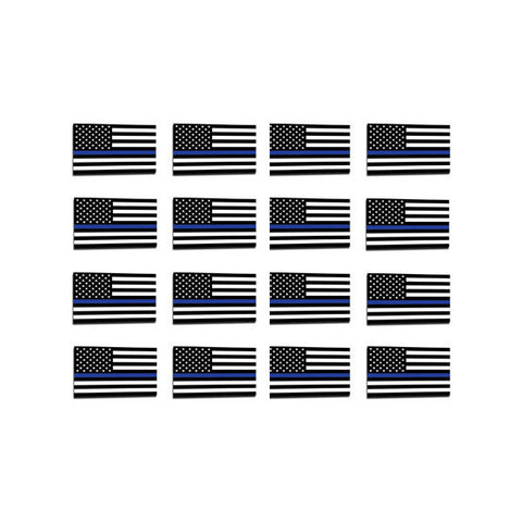 50 Pack Thin Blue Line American Flag Sticker - 1 x 1.5 Inches