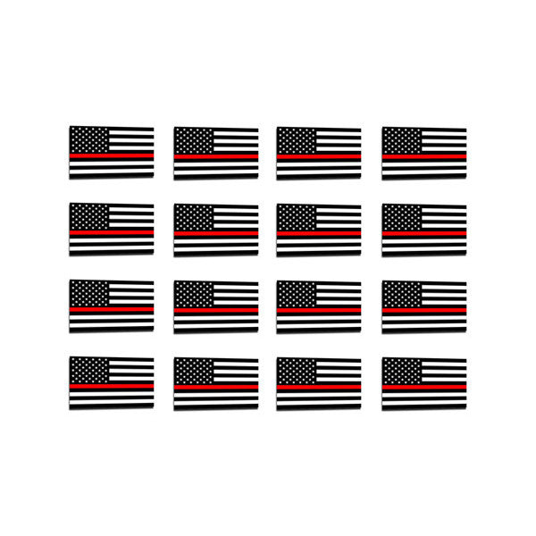 50 Pack Thin Red Line American Flag Sticker - 1 x 1.5 Inches