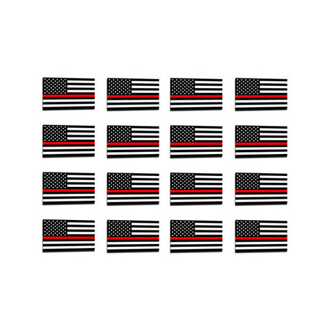 50 Pack Thin Red Line American Flag Sticker - 1 x 1.5 Inches