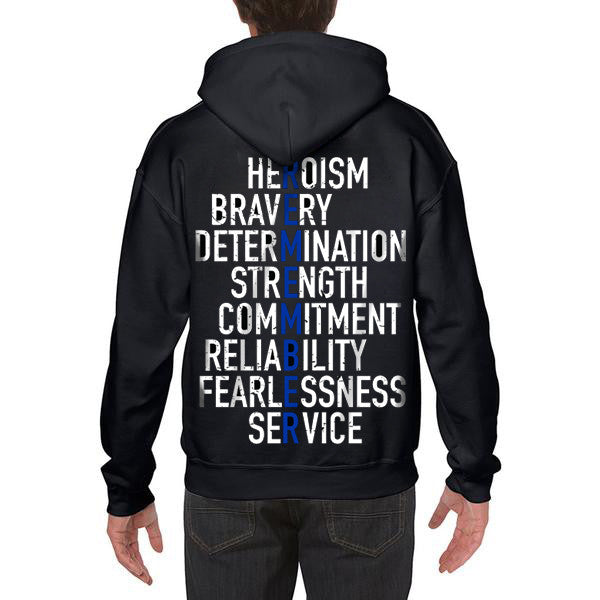 Thin blue line zip up hoodie Clearance