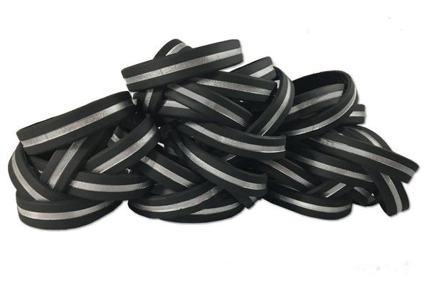 Thin Silver Line Silicone Bracelet