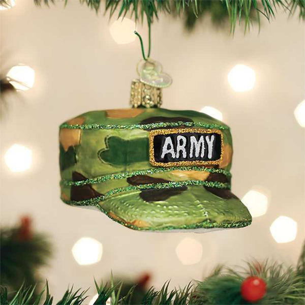Thin Green Line Ornament, Army Cap